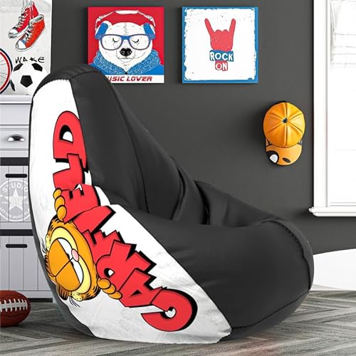 Comfybean Bag With Beans Filled Xxxl- Official: Garfield Bean Bags – For Young Adults – Max User Height : 5-5.8 Ft.-Weight : 60-70 Kgs(Model: Garfield_Artwork-8 – Black)