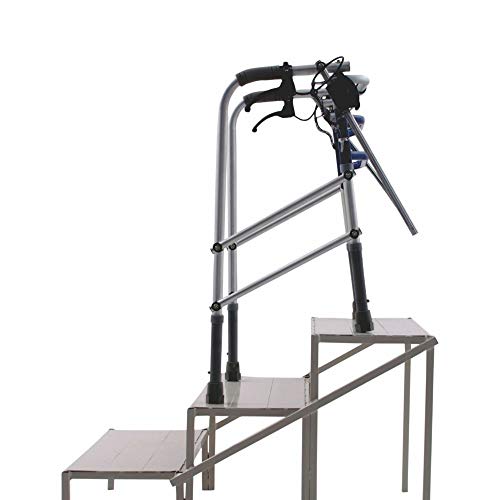 Vissco Dura Step Walker For Climbing Stairs, With Unique Lever Mechanism To Adjust Rear And Front Legs, Light Weight, Foldable, For Elderly And Those Physically Challenged – Universal (Anodized/Silver)