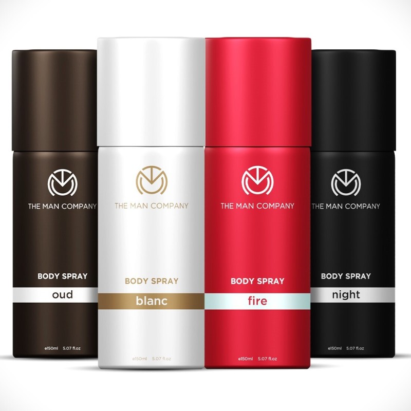 The Man Company Blanc, Fire, Night & Oud Deodorant Set | Long-Lasting Freshness Deodorant Spray – For Men & Women(600 Ml, Pack Of 4)