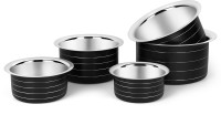 Classic Essentials induction friendly Tope cookware set (5 piece ) Black Tope Set 750 ml, 1000 ml, 1350 ml, 1850 ml, 2200 ml capacity 15 cm, 17 cm, 19 cm, 21 cm, 22 cm diameter(Stainless Steel, Induction Bottom)