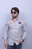Modernity Men Solid Casual Grey Shirt
