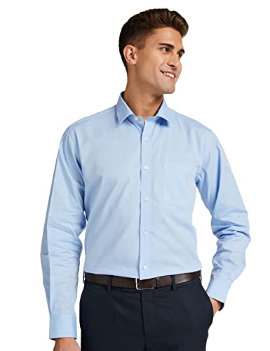 Amazon Brand – Symbol Men’S Solid Regular Formal Shirt (Symfs-01_Fil100C_Lt Blue 38)