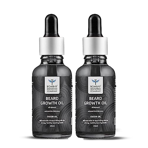 Bombay Shaving Company Beard Growth Oil | 10X Nourishing Oil For Beard Growth |10 Natural Essential Oils,Vitamin E, Nourishment & Strengtheningl | 30Ml X 2