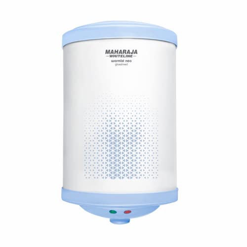 Maharaja Whiteline Warmist Neo Storage Water Heater, 25 Litre, Glasslined Coating, Rust & Shock Proof Abs Body, Blue & White Color, Free Installation, Free Connection Pipes – Warmist Neo/Wh-166