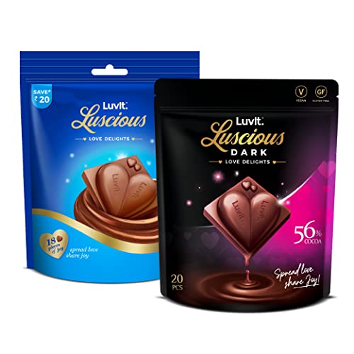 Luvit. Luscious Love Delights Dark & Milk Chocolate Combo Pack|Homepack|Gift Combo|Pack Of 2-342G