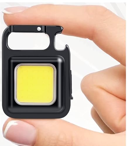 Arto Keychain Led Light 2-Hours Battery Life With Bottle Opener, Magnetic Base And Folding Bracket Mini Cob 1000 Lumens Rechargeable Emergency Light For Fishing,Walking, Camping