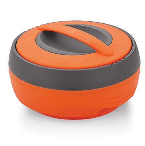 Asian Plastic Cosmos Inner Steel Striped Casserole (2.5 L, Orange), Standard (8931)