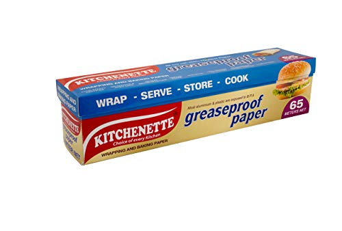 Kitchenette Food Wrapping Paper – 65 Meter | Family Pack | Food Grade And Unprinted Paper | Coreless Roll | Microwave Safe |Aka – Butter Paper|