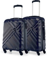 Stony Brook by Nasher Miles Crystal Hard-Sided Polycarbonate Luggage Set of 2 Navy Blue Trolley Bag(55&65cm) Cabin & Check-in Set – 24 inch