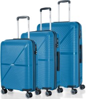 Stony Brook by Nasher Miles Axis Hard-Sided Polypropylene Luggage Set of 3 Teal Trolley Bags (55, 65 &75cm) Cabin & Check-in Set – 28 Inch
