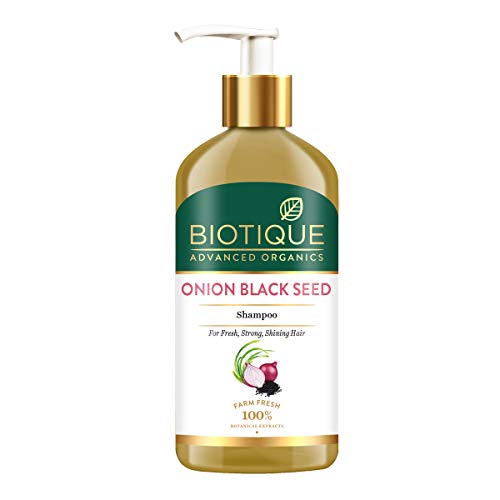 Biotique Onion Black Seed Shampoo For Fresh, Strong And Shining Hair, 300 Ml | Hair Fall Control, Hair Strengthening | Paraben Free, Natural Botanical Extracts