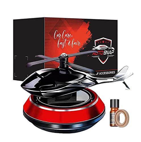 Auto Snap Trending New Helicopter Alloy Solar Car Air Freshener Aromatherapy Car Interior Decoration Accessories Fragrance For Home Office Decoration Perfume Solar Color Golden Brown (Red)