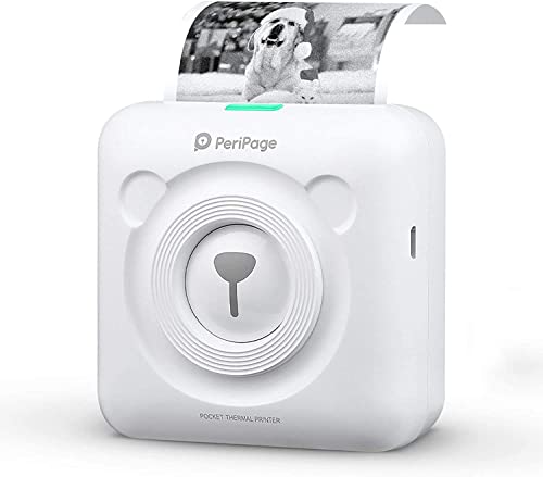 Riitek Peripage Inkless Pocket Printer; Wireless Bluetooth Portable Thermal Printer With Paper Roll For Picture, Label, Memo, Receipt Printing (White)(1 Year Warranty)