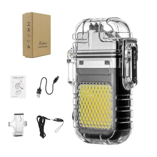 Bebo Creations Waterproof Dual Arc Plasma Camping Lighter For Men Women With Led Light, 3 Lighting Modes,Rechargeable Electric Windproof E Lighter(Black)(Customisation Name For Prepaid Buyer)