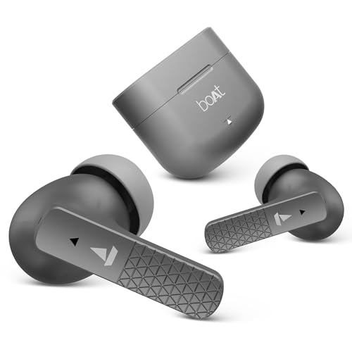 Boat Newly Launched Airdopes 91 Tws Earbuds With 45 Hrs Playtime, Beast™ Mode With 50 Ms Low Latency, Dual Mics With Enx™, Asap™ Charge, Iwp™ Tech, Ipx4 & Bluetooth V5.3(Mist Grey)