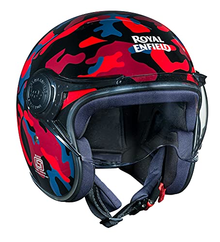 Royal Enfield Open Face Helmet With Clear Visor Gloss Black, Size: M( 57-58Cm)