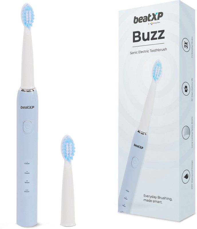 beatXP Buzz Electric Toothbrush for Adults | 3 Smart Modes Electric Toothbrush(Blue)