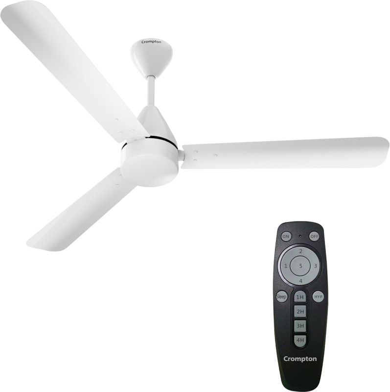 Crompton Energion Hyperjet 5 Star 1200 Mm Bldc Motor With Remote 3 Blade Ceiling Fan(White, Pack Of 1)