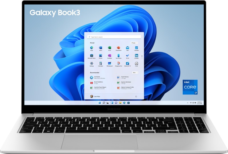 SAMSUNG Galaxy Book3 Intel Core i7 13th Gen 1355U – (16 GB/512 GB SSD/Windows 11 Home) Galaxy Book3 Thin and Light Laptop(15.6 Inch, Silver, 1.58 Kg, With MS Office)