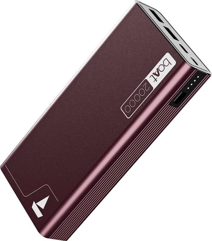 boAt 20000 mAh 22.5 W Power Bank(Burgundy, Lithium Polymer, Quick Charge 3.0 for Mobile)