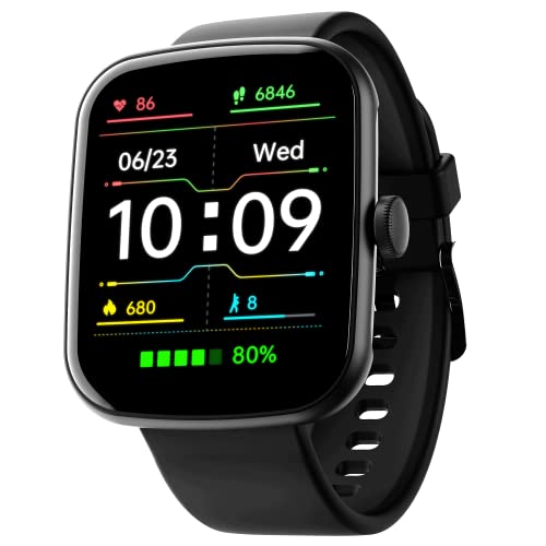 Boat Wave Style Smart Watch With 1.69″ Square Hd Display, Diy Watch Face Studio, Coins,Hr & Spo2 Monitoring,7 Days Battery Life, Crest App Health Ecosystem, Multiple Sports Modes(Active Black)