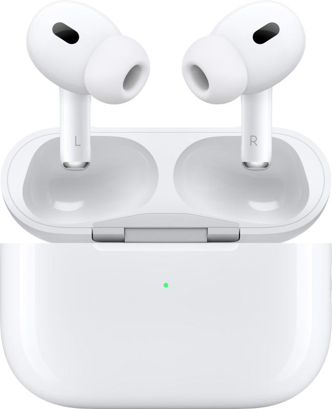Apple AirPods Pro (2nd generation) with MagSafe Case (USB-C) Bluetooth Headset(White, True Wireless)