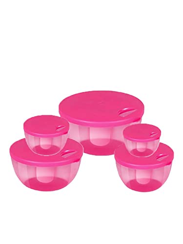 Hometales Multi-Purpose Container 1100Ml, 700Ml, 450Ml, 300Ml, 150Ml,Pink (5U)