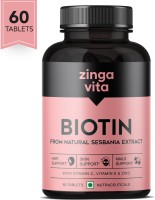 Zingavita Plant Based Biotin Tablets from Natural Sesbania Agati Leaf Extract(60 Tablets)