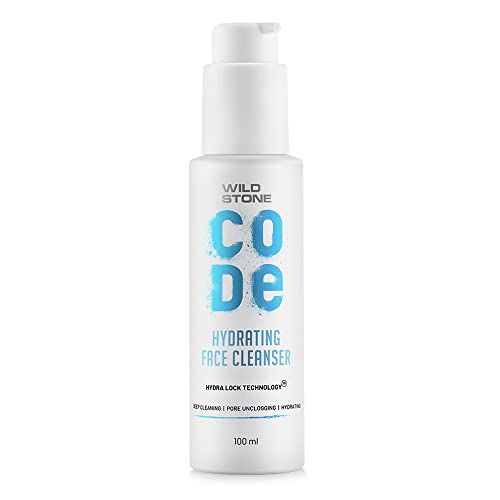 Wild Stone Code Hydrating Face Cleanser For Men | Anti Acne, Oil Control | Gentle Deep Pore Foaming Cleanser For Dry To Oily Skin | 100 Ml