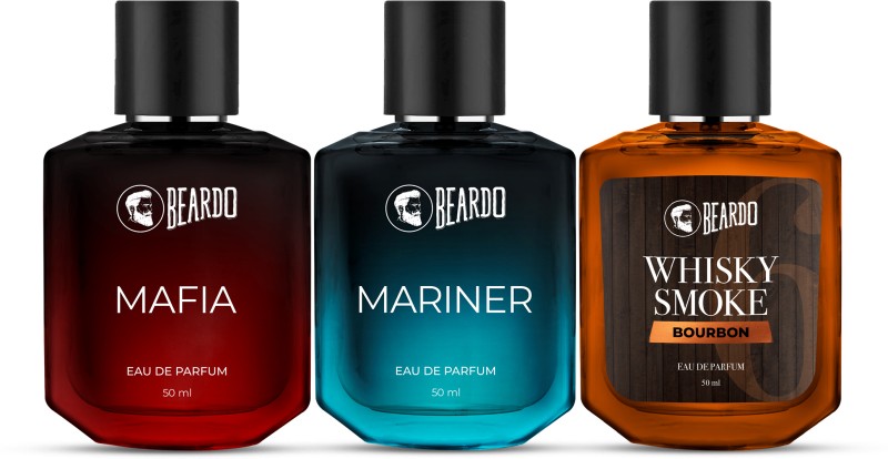BEARDO Whiskey Smoke Bourbon, Mafia & Mariner EDP Perfume For Men (Set of 3) Strong Perfume – 150 ml(For Men)