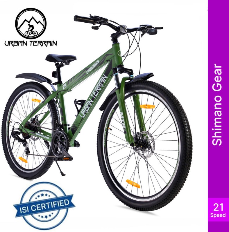 Urban Terrain UT6000S29 Steel MTB with 21 Shimano Gear and Installation services 29 T Road Cycle(21 Gear, Green)