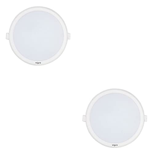 Wipro 9 Watt Iris Neo Nextgen, 6500K Recessed Slim Led Downlighter (White, Pack Of 2)