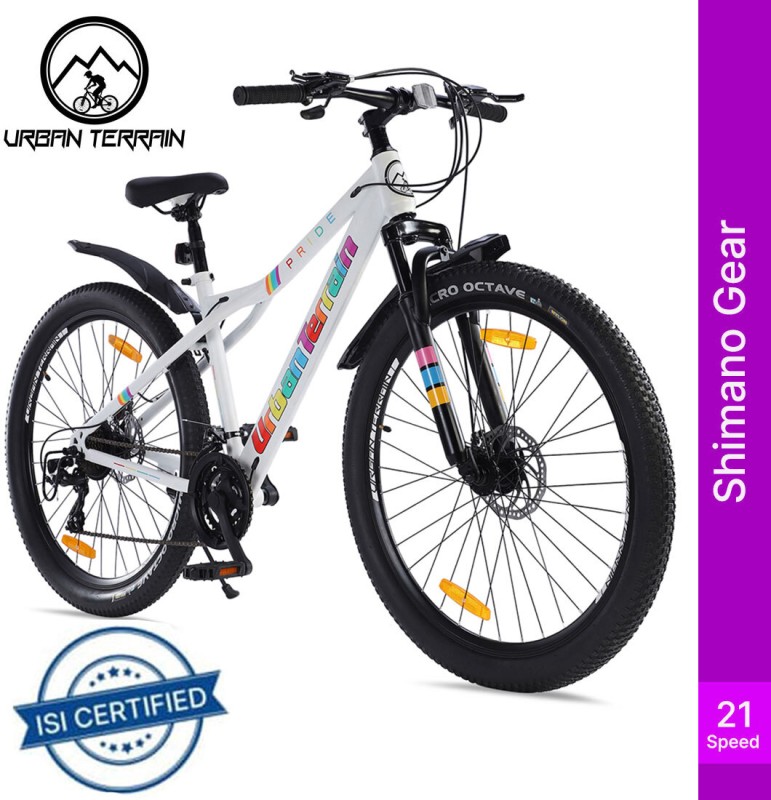 Urban Terrain PRIDE21S27TWHITE Steel Mountain Bike With Cycling Event & Ride Tracking App 27.5 T Road Cycle(21 Gear, White)