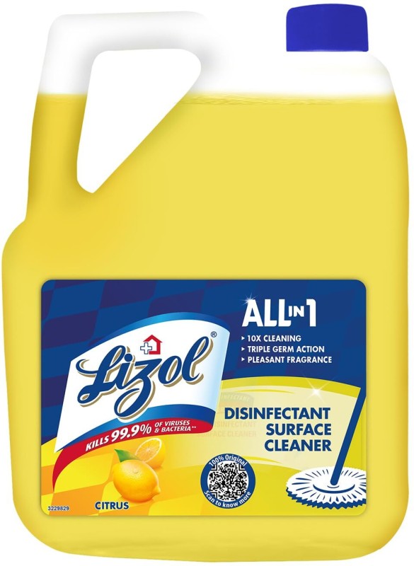Lizol Floor Cleaner, Disinfectant Surface Cleaner Citrus Lemon(5000 ml)