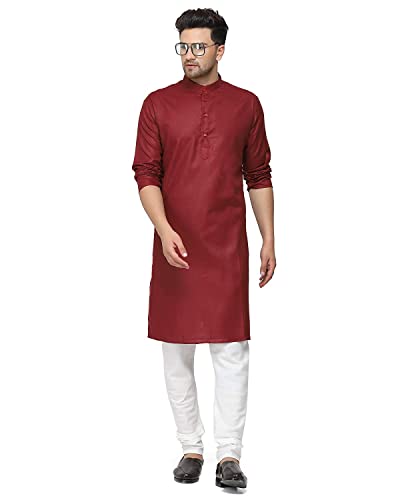 Gauri Laxmi Enterprise Gaurilaxmi Enterprise Gle Men’S Cotton Blend Kurta Pyjama Set (X-Large, Maroon)