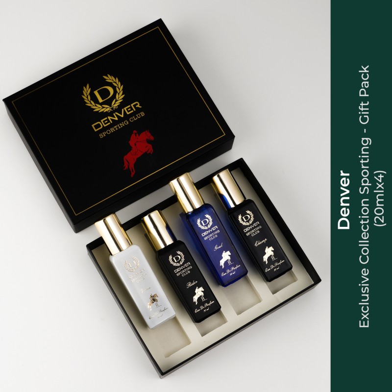 DENVER Sporting Club EDP- SRK’s Favorite Luxury Gift Pack- 20ml x 4 Set Eau de Parfum – 80 ml(For Men)