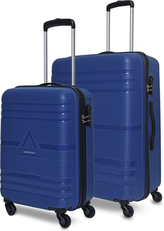 Aristocrat Airstop Cabin & Medium (Set Of 2) Blue, Hardcase, 4 Wheels,7 Year Warranty Cabin & Check-In Set 4 Wheels – 25 Inch