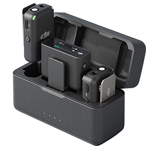 Dji Mic – Wireless Microphone System For Smartphones, Cameras, Laptops, Compact And Portable Wireless Mic Lavalier With Dual-Channel Recording, 250 Meter Transmission Range, 15-Hour Battery Life