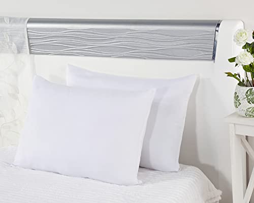 Amazon Brand – Solimo Microfibre & Polyester 2-Piece Bed Pillow Set – 16 X 24 Inch, White