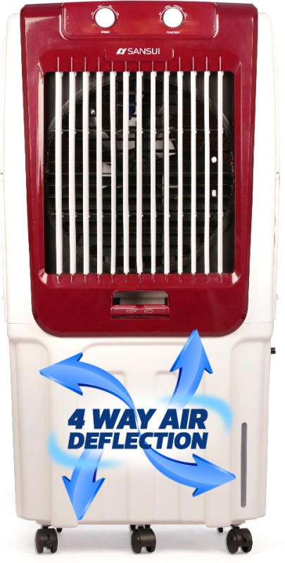 Sansui 105 L Desert Air Cooler for home with 4 way Air Deflection(White, Desert)