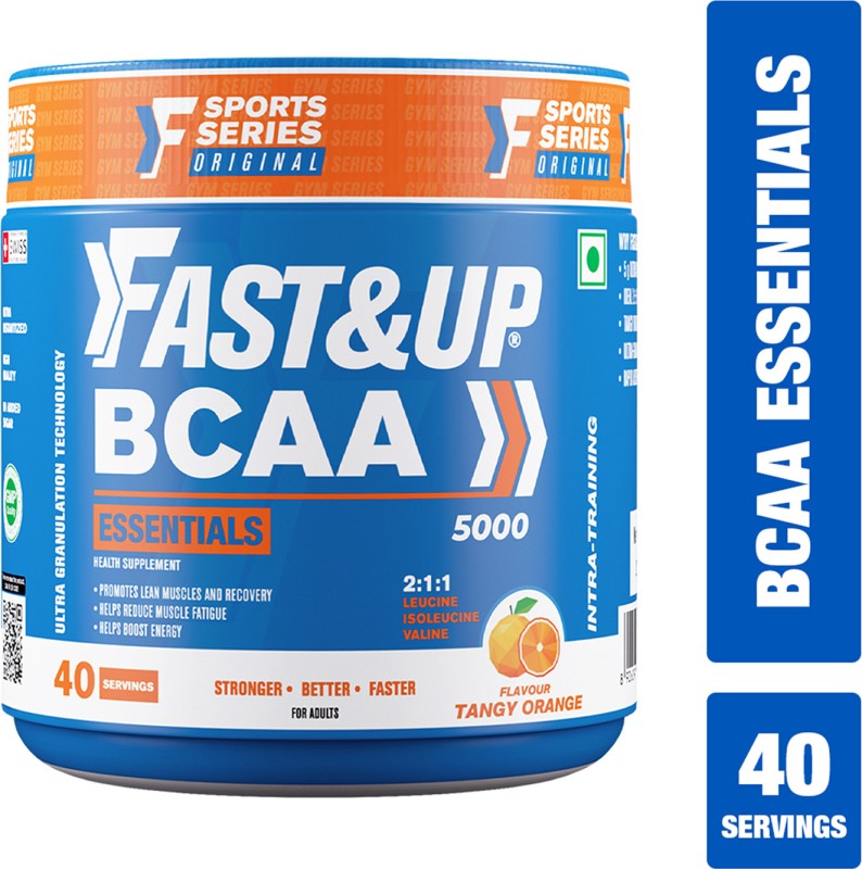 FAST&UP BCAA Supplement- Pre/Post & Intra Workout Supplement For Muscle Recovery&Endurance BCAA(315 g, Orange)