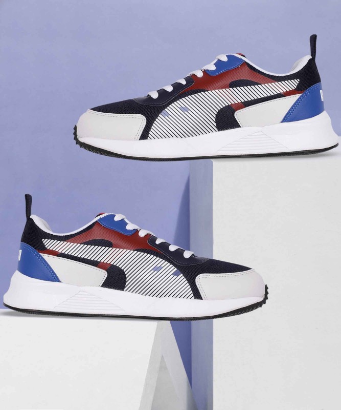 PUMA Puma Men Navy Blue and White Colourblocked Sneakers Sneakers For Men(Dark Blue)