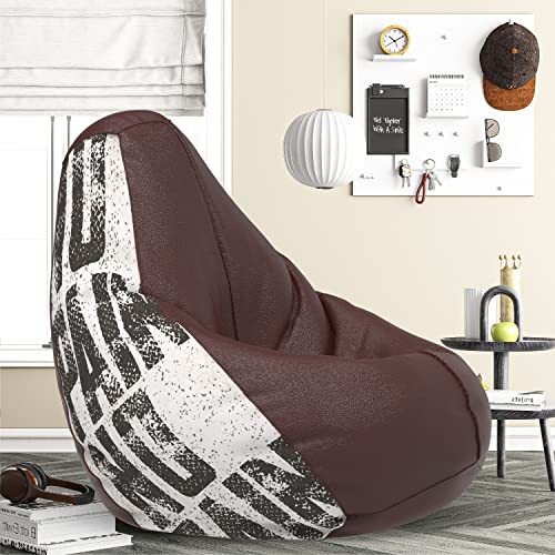 Comfybean Bag With Beans Filled 4Xl- Official: Roadies Bean Bags – For Adults – Max User Height : 5.5-6 Ft.-Weight : 70-99 Kgs(Model: Roadies-Artwork 11 – Brown)