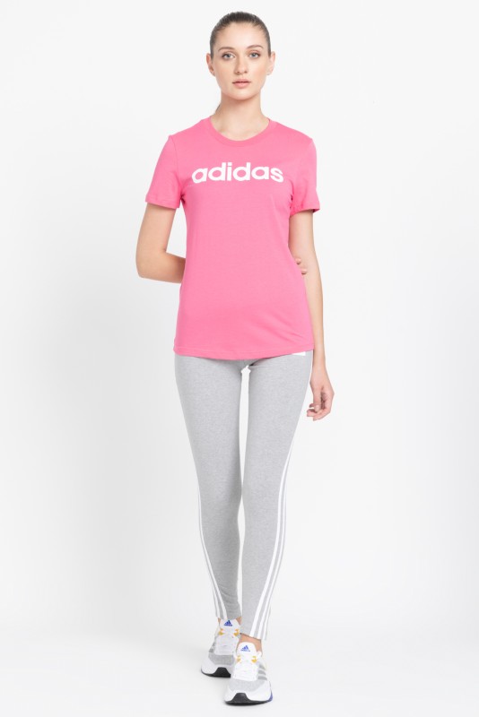 ADIDAS Printed Women Crew Neck Pink T-Shirt