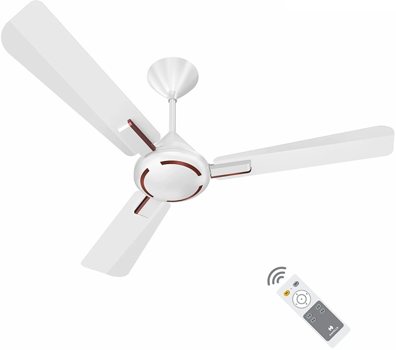 HAVELLS Ambrose BLDC 5 Star 1200 mm BLDC Motor with Remote 3 Blade Ceiling Fan(Pearl White Wood, Pack of 1)