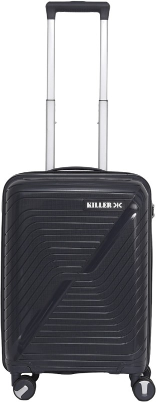 KILLER Trolley Bag Small Check In Travel Bag Dark Grey Expandable Check-in Suitcase 4 Wheels – 22 inch