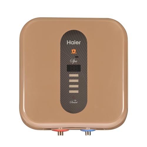 Haier (Es15V-Sd Wifi) 15 Litres Vertical 5 Star Storage Shock Proof Smart Wi-Fi Water Heater (Geyser) With Intelligent Bacteria Proof System Technology, Backed With 7-Year Warranty By Haier, (Gold)