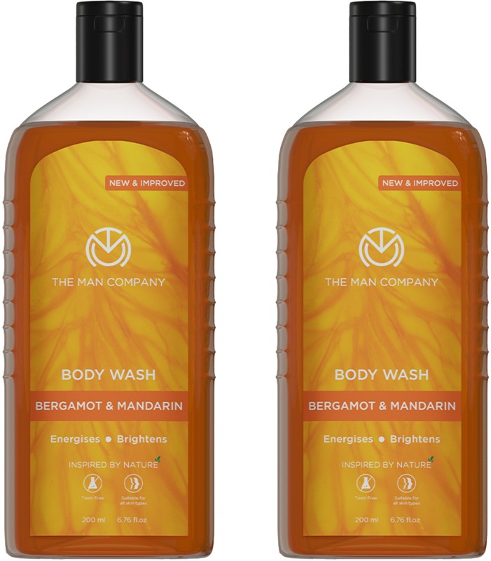 The Man Company Body Wash With Bergamot & Mandarin For Glowing & Brightening Skin(2 X 200 Ml)
