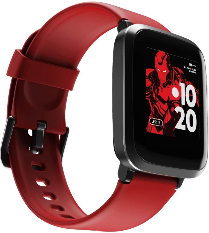 boAt Storm 1.3″ IronManEdition Smartwatch(Red Strap, Regular)