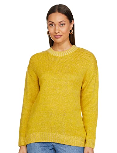 Amazon Brand – Eden & Ivy Acrylic Round Neck Women’S Sweatshirt (Aw22-Wswcd-9915_Yellow_Xs)